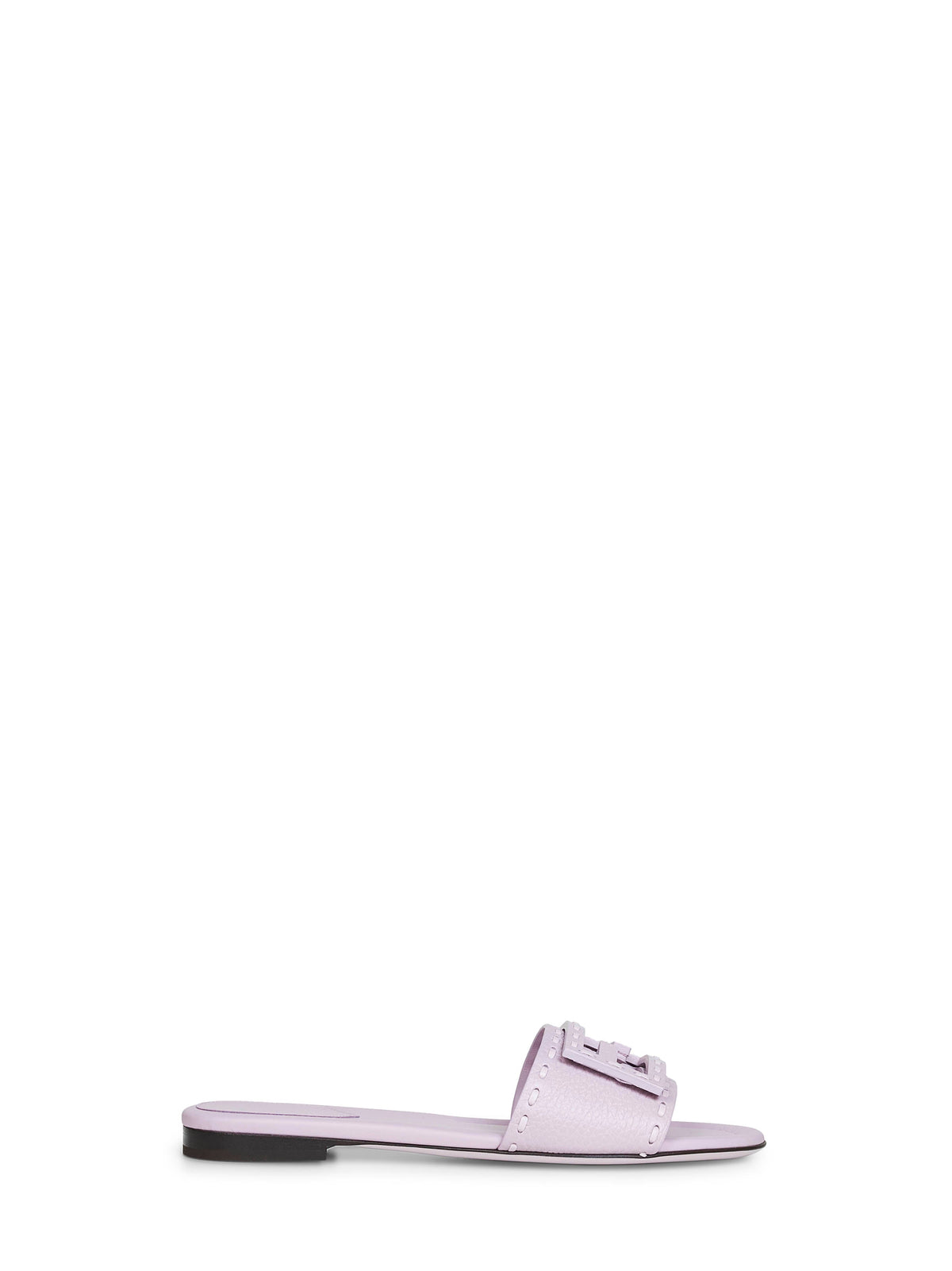 Fendi Women Lilac Leather Baguette Slides