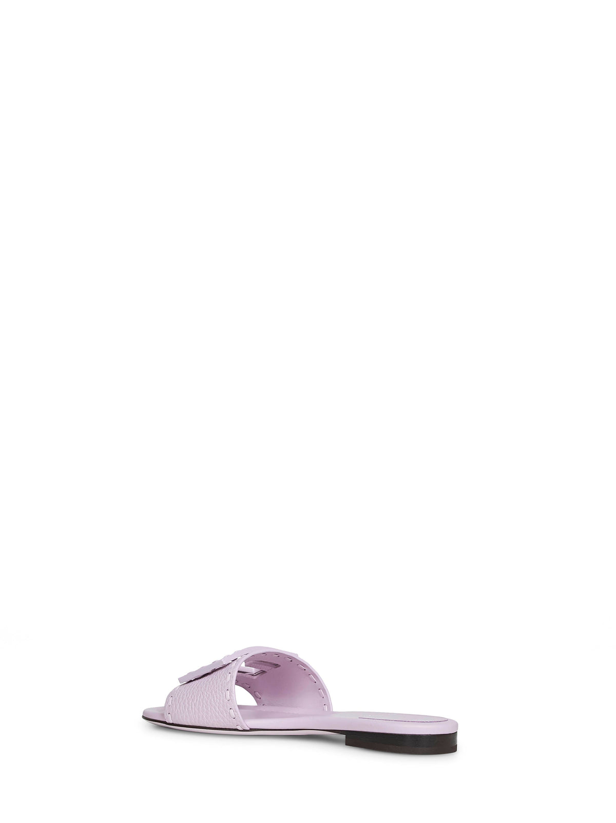 Fendi Women Lilac Leather Baguette Slides