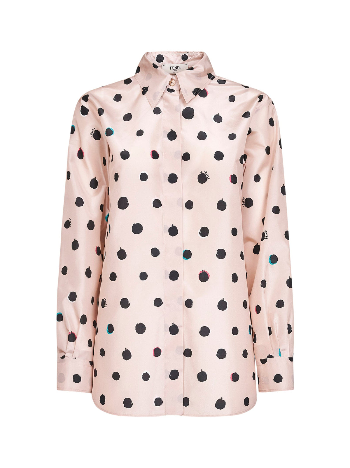 Fendi Women Pink Printed Silk Taffeta Shirt
