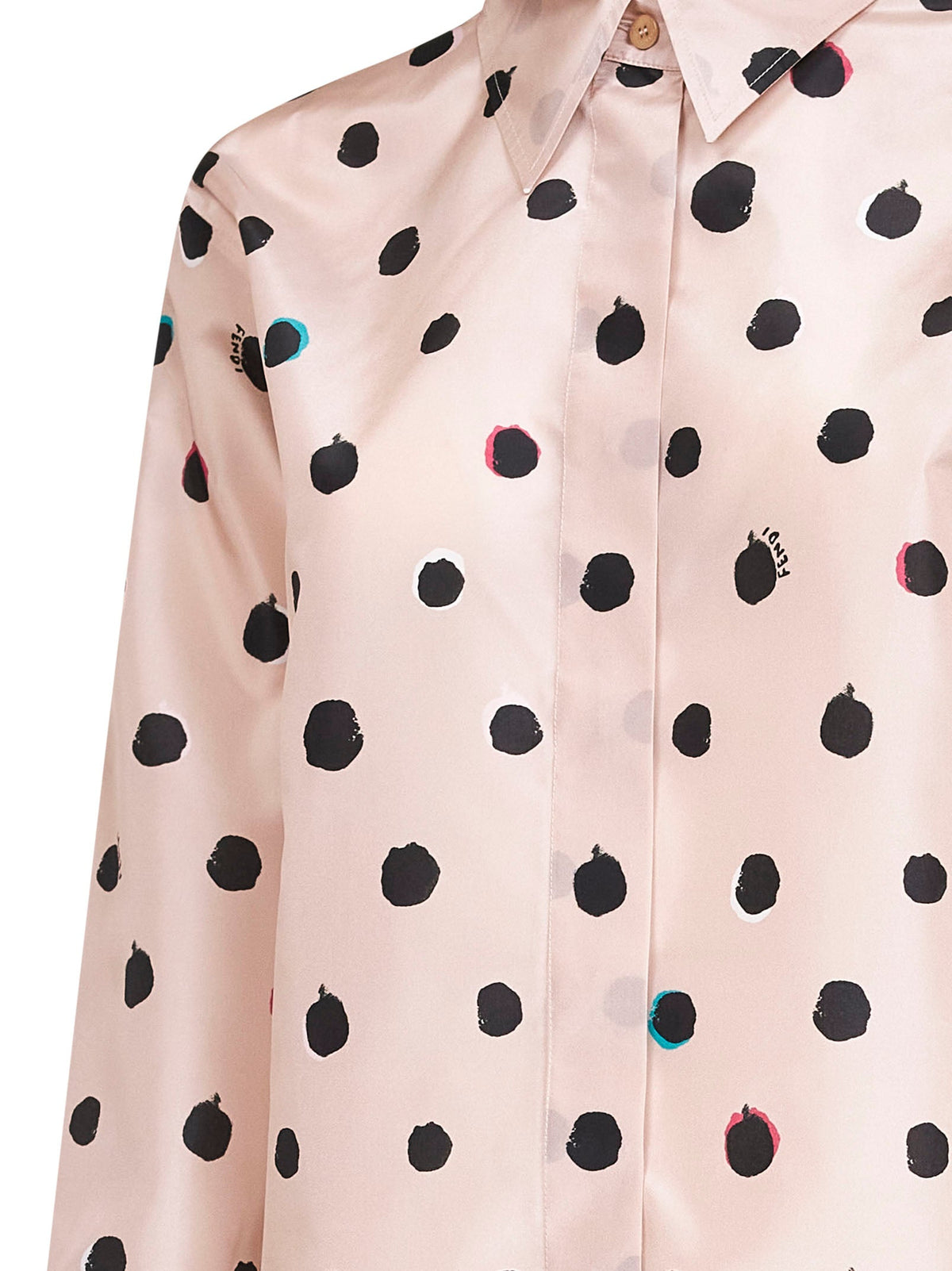 Fendi Women Pink Printed Silk Taffeta Shirt