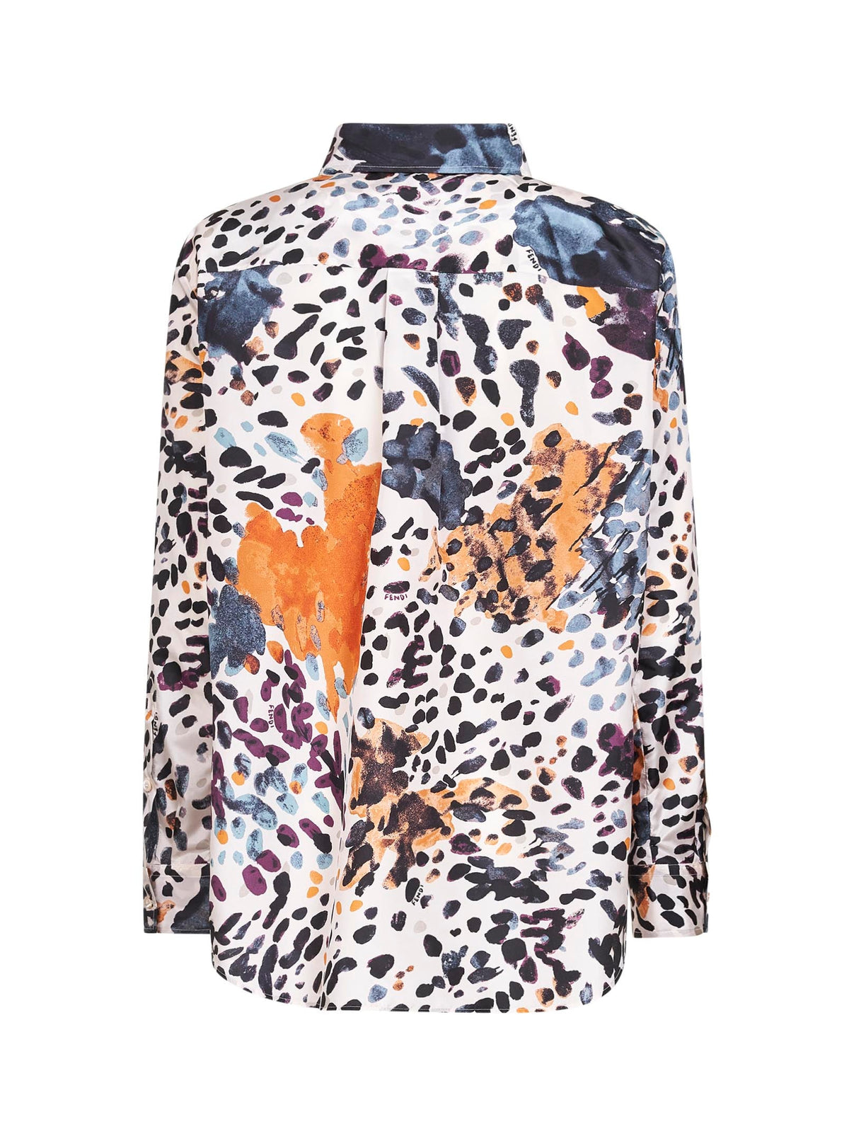 Fendi Women Ivory Printed Silk Taffeta Shirt