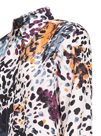 Fendi Women Ivory Printed Silk Taffeta Shirt