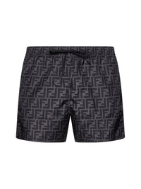 Fendi Men Black Nylon Shorts