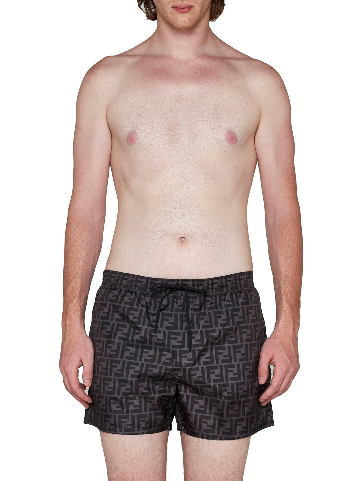 Fendi Men Black Nylon Shorts