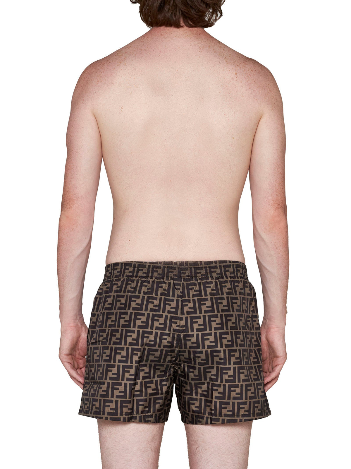 Fendi Men Brown Nylon Fendi Shorts