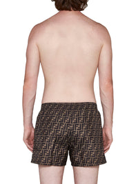 Fendi Men Brown Nylon Fendi Shorts