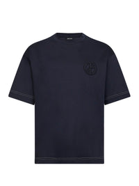 Giorgio Armani Men Blue Cotton Interlock Denim Collection T-Shirt