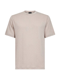 Giorgio Armani Men Beige Asv Embossed Viscose Blend T-Shirt