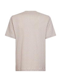 Giorgio Armani Men Beige Asv Embossed Viscose Blend T-Shirt