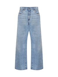 Giuseppe Di Morabito Women Light Blue Denim Crystal-Embellished Baggy Jeans