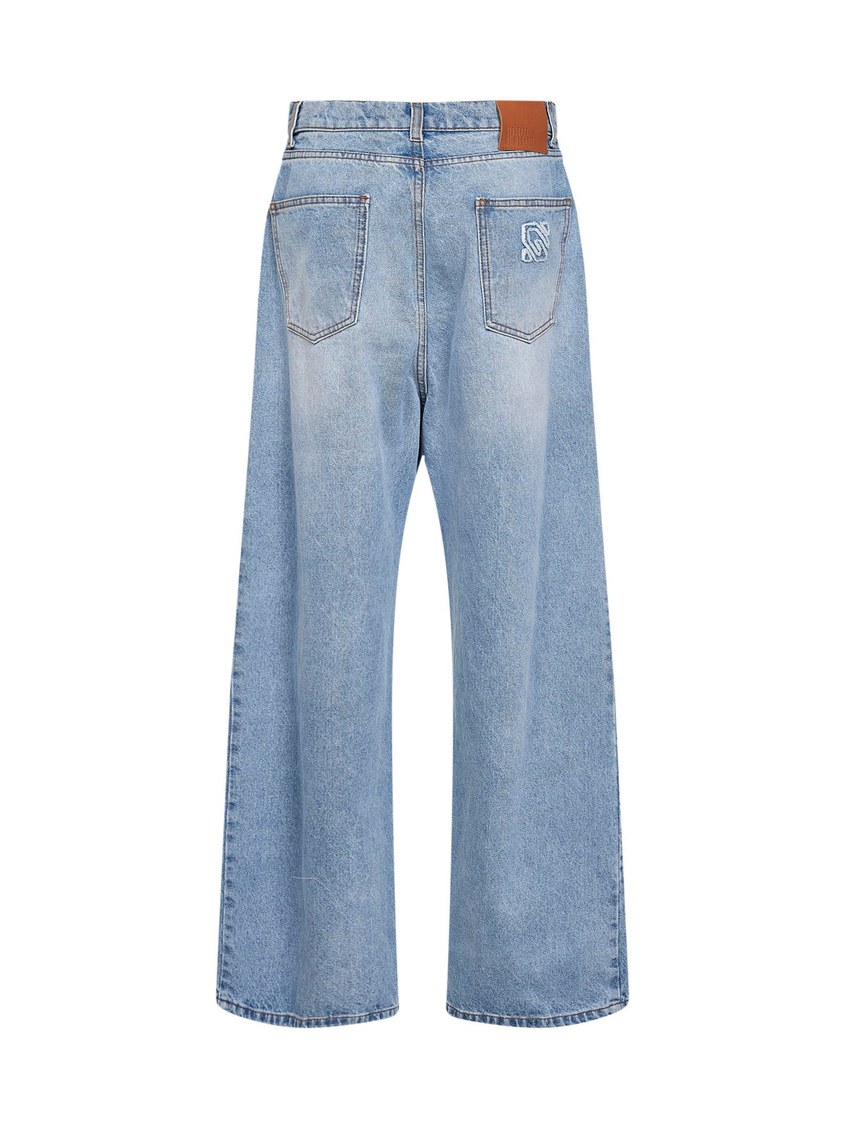 Giuseppe Di Morabito Women Light Blue Denim Crystal-Embellished Baggy Jeans