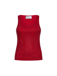 Giuseppe Di Morabito Women Red Crystal-Embellished Stretch Cotton Knit Tank Top