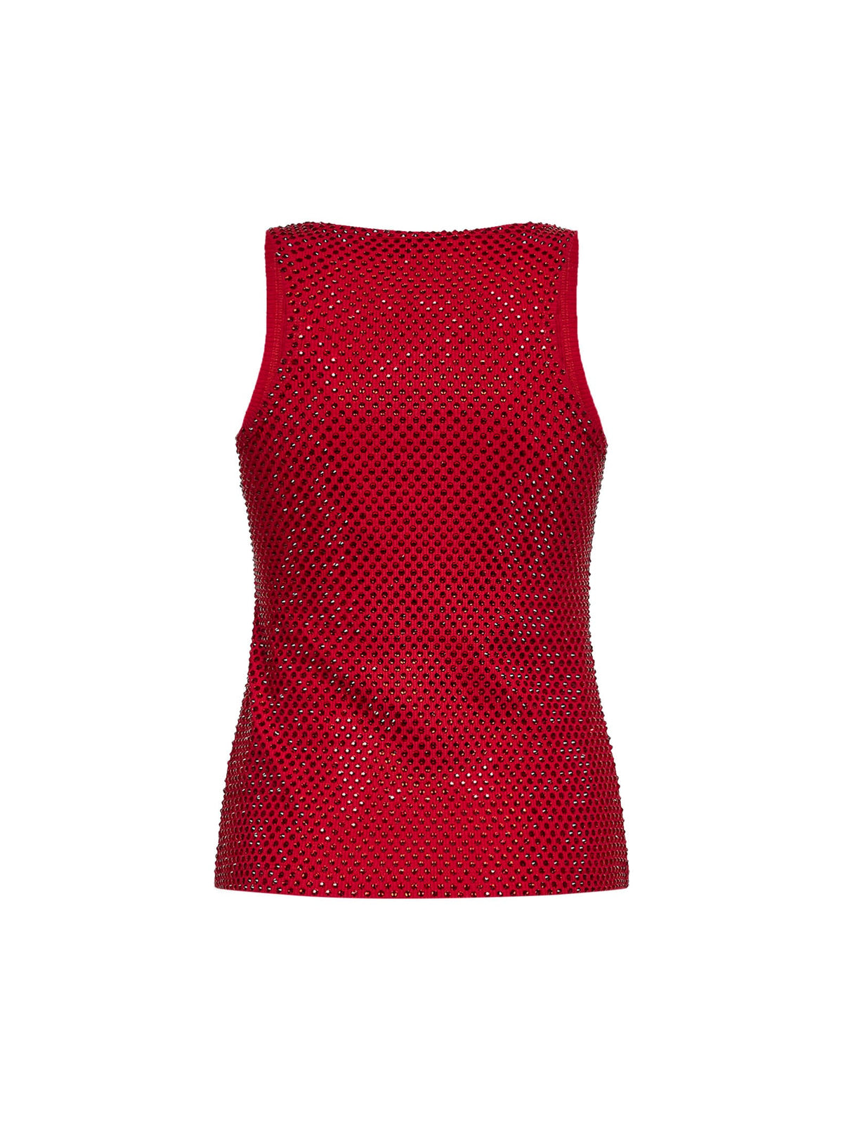 Giuseppe Di Morabito Women Red Crystal-Embellished Stretch Cotton Knit Tank Top