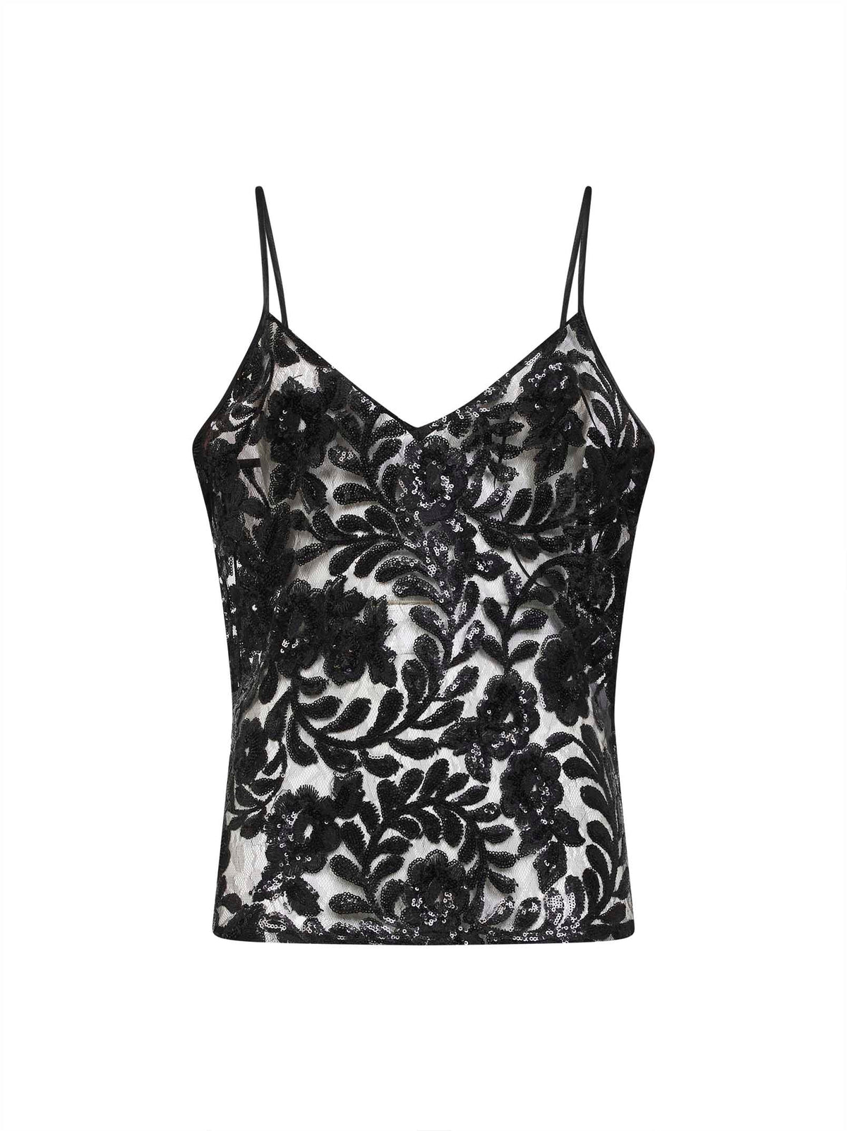 Golden Goose Women Black Sequin-Embroidered Tulle Journey Top