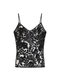 Golden Goose Women Black Sequin-Embroidered Tulle Journey Top