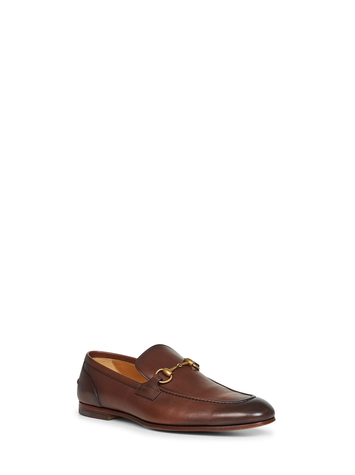 Gucci Men Dark Brown Leather Gucci Jordaan Loafers