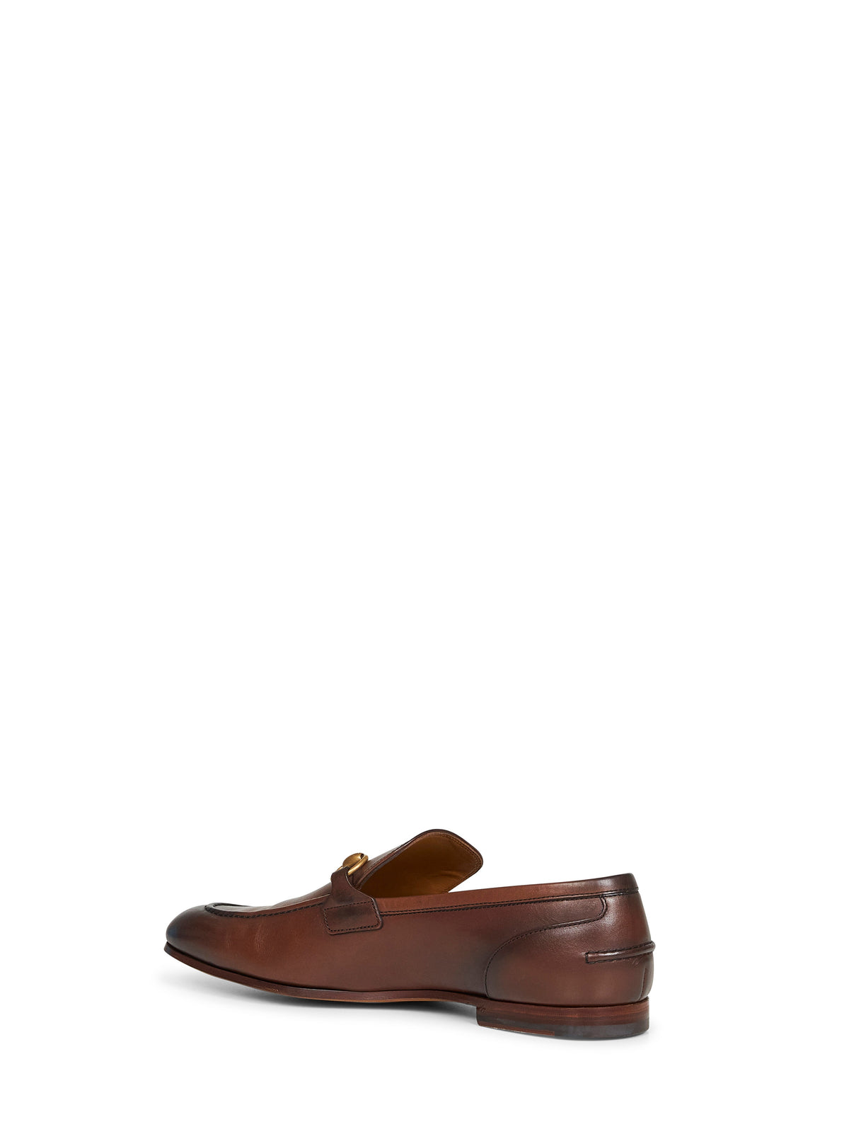 Gucci Men Dark Brown Leather Gucci Jordaan Loafers