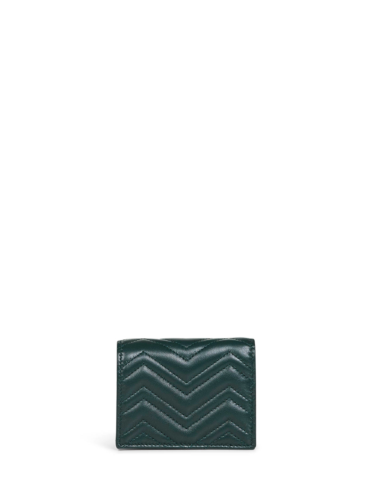 Gucci Women Green Gg Marmont Card Case Wallet