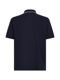 Gucci Men Navy Blue Cotton Pique Embroidered Polo Shirt
