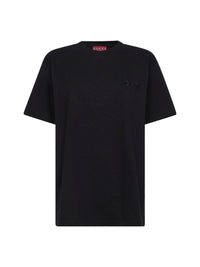 Gucci Women Black Cotton Jersey Embroidered T-Shirt