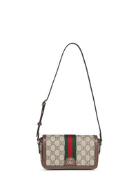 Gucci Women Beige And Dark Brown Ophidia Mini Shoulder Bag