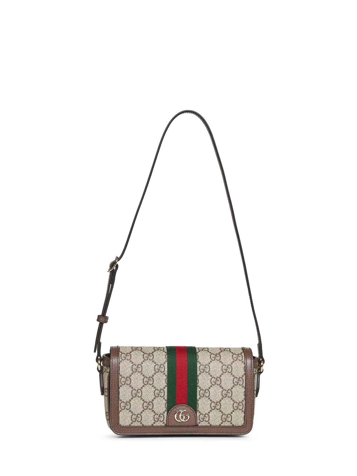 Gucci Women Beige And Dark Brown Ophidia Mini Shoulder Bag