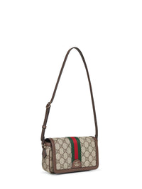 Gucci Women Beige And Dark Brown Ophidia Mini Shoulder Bag