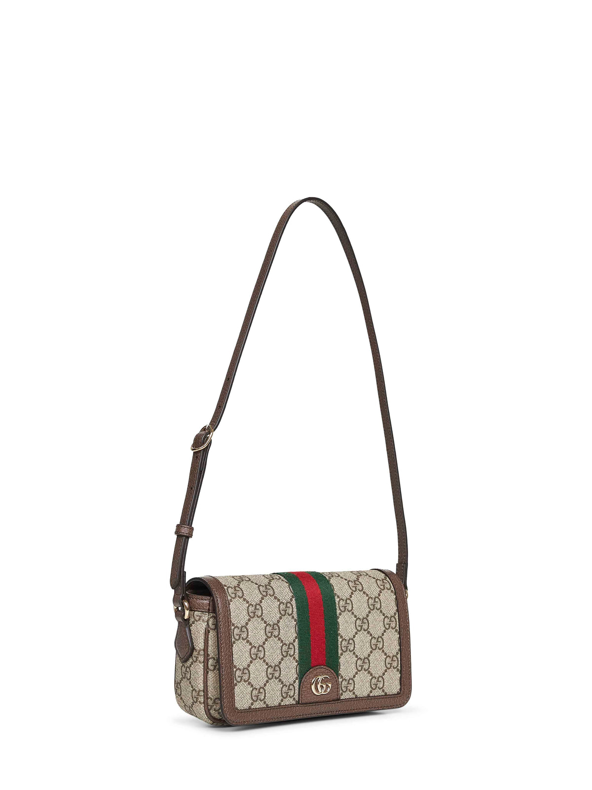 Gucci Women Beige And Dark Brown Ophidia Mini Shoulder Bag