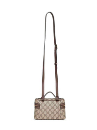 Gucci Women Beige And Dark Brown Ophidia Small Vanity Bag
