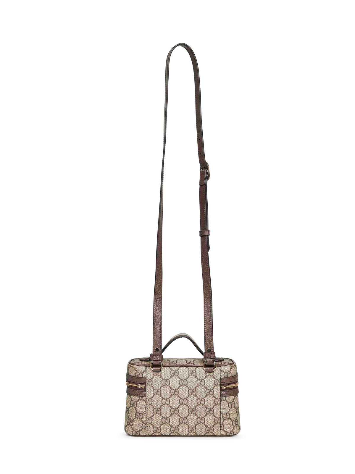 Gucci Women Beige And Dark Brown Ophidia Small Vanity Bag