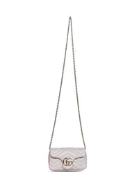 Gucci Women Light Grey Gg Marmont Mini Shoulder Bag