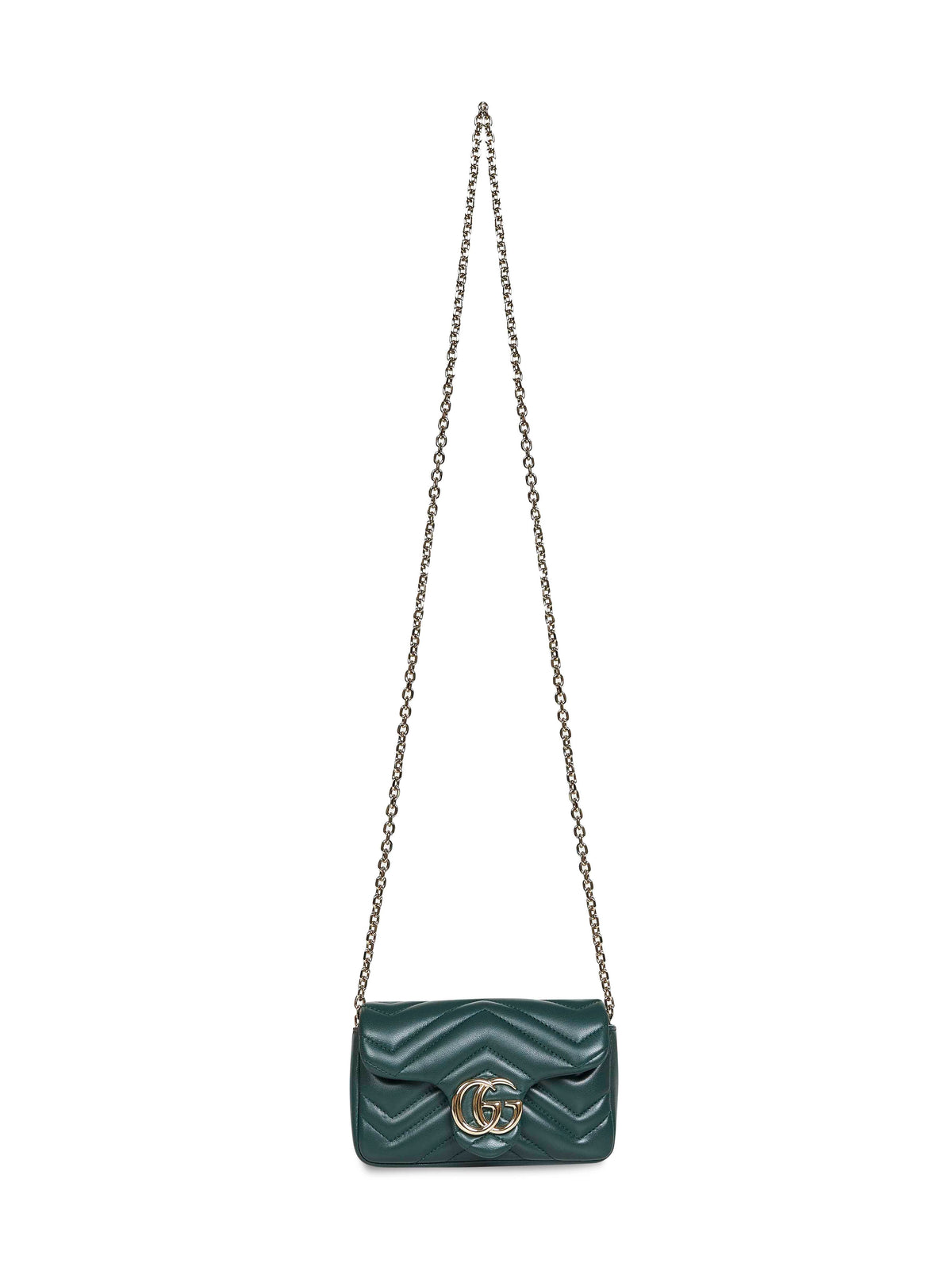 Gucci Women Green Gg Marmont Mini Shoulder Bag