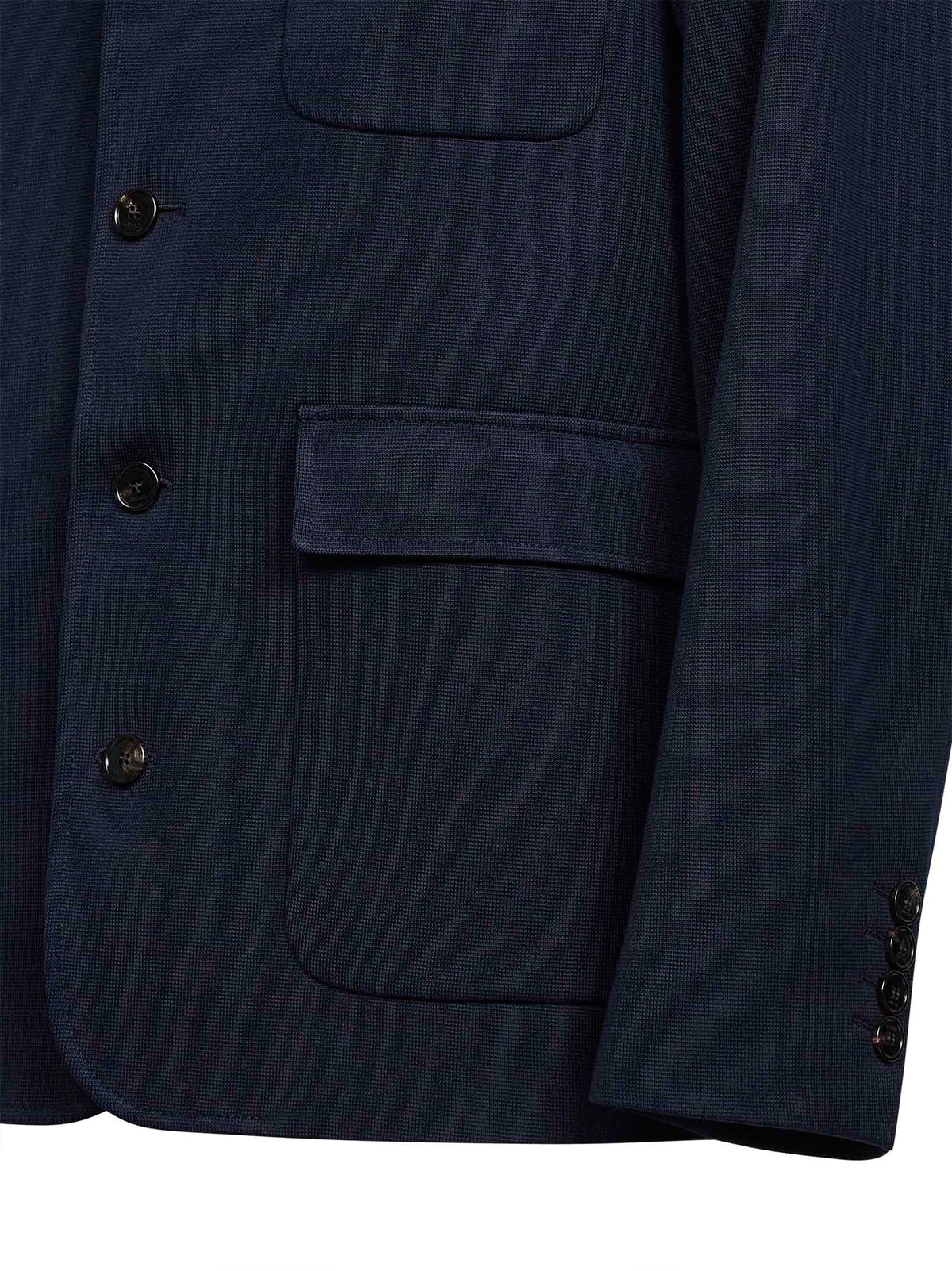 Gucci Men Dark Blue Cotton Jersey Single-Breasted Jacket