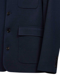 Gucci Men Dark Blue Cotton Jersey Single-Breasted Jacket