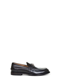 Gucci Men Black Leather Loafers With Horsebit