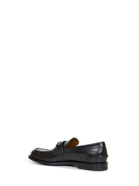 Gucci Men Black Leather Loafers With Horsebit