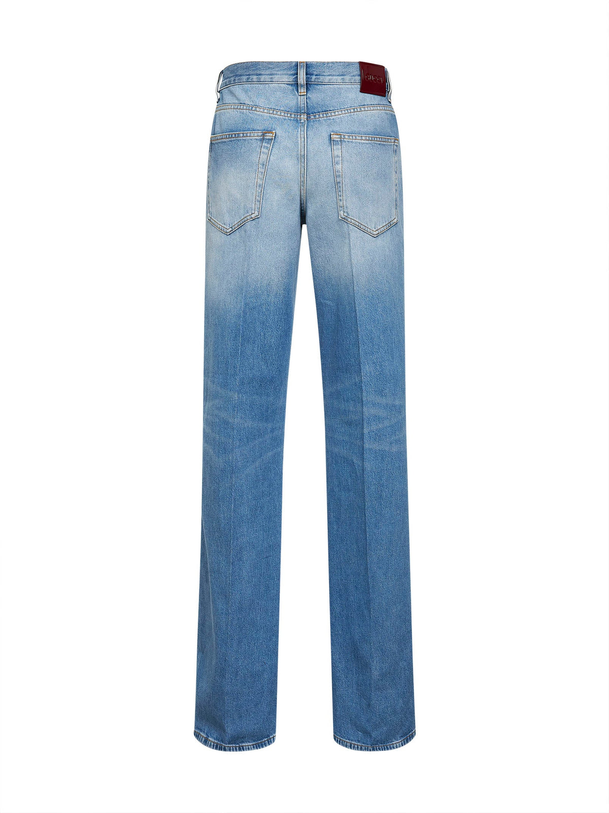 Gucci Women Light Blue Flared Cotton Denim Jeans