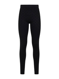 Gucci Women Black Gg Jacquard Ultrafine Stretch Viscose Blend Leggings