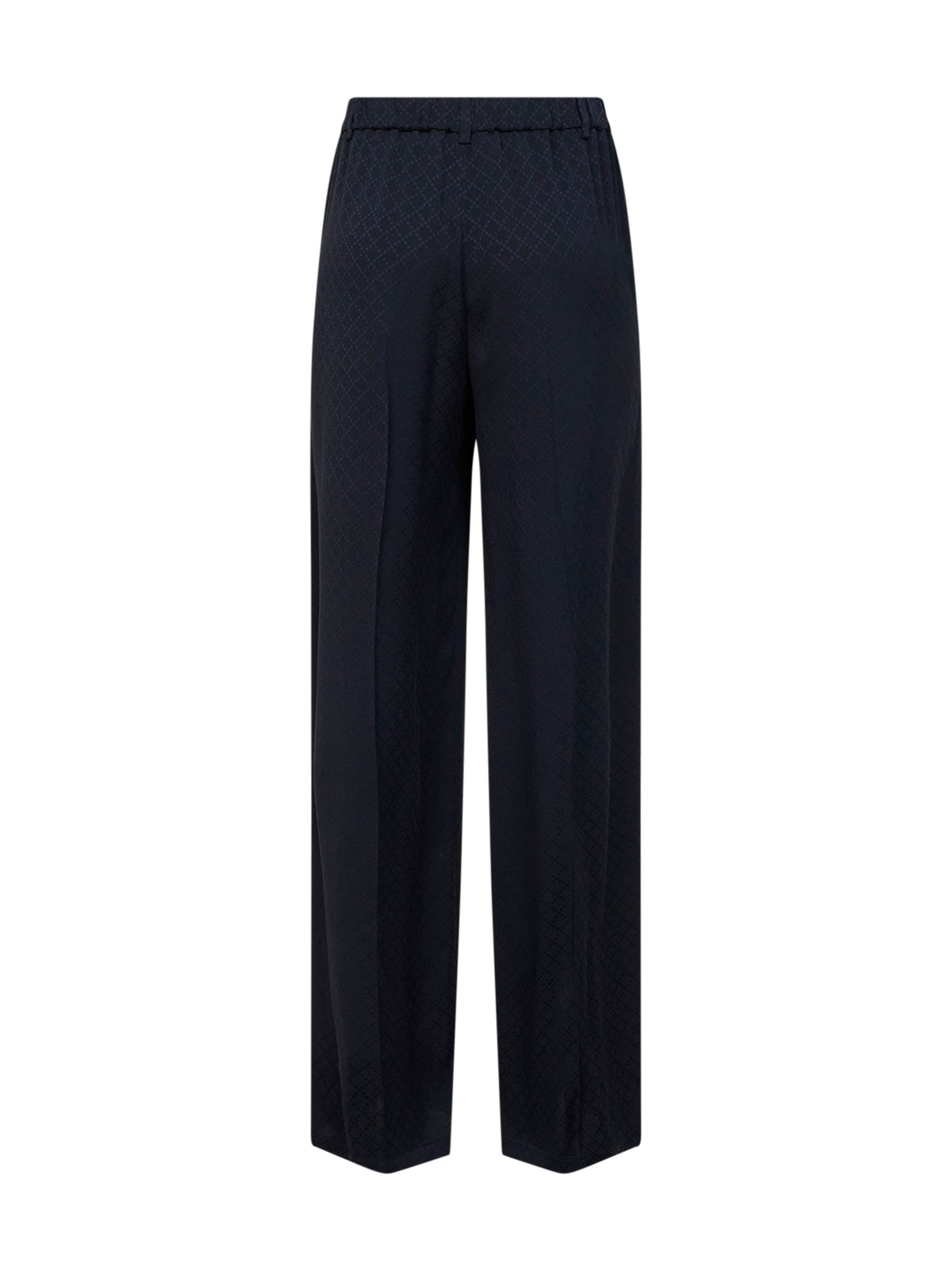 Gucci Women Dark Blue Viscose And Silk Jacquard Trousers