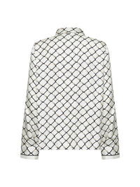 Gucci Women White Printed Silk Twill Shirt