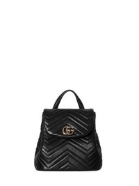 Gucci Women Black Gg Marmont Mini Backpack