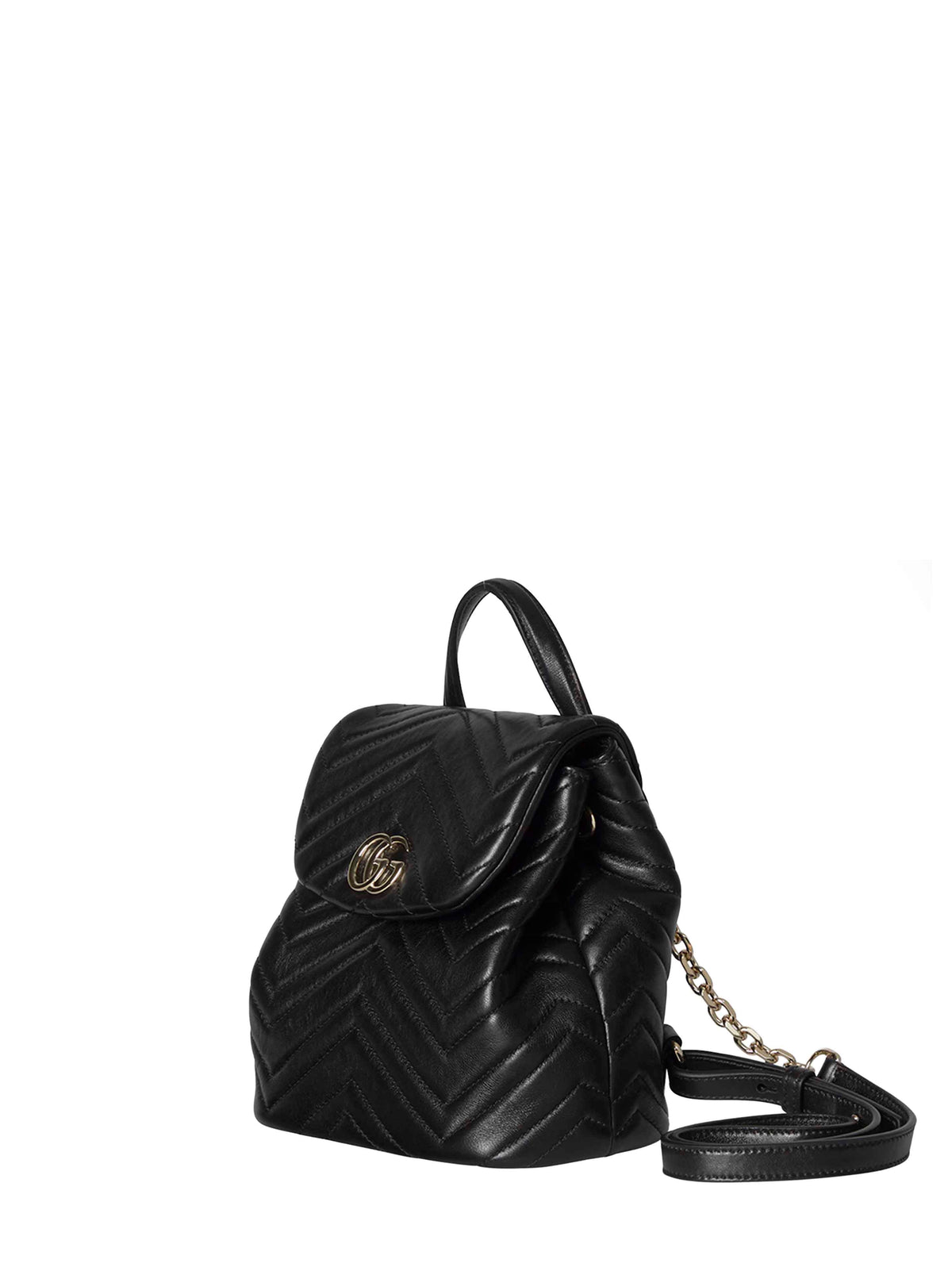 Gucci Women Black Gg Marmont Mini Backpack