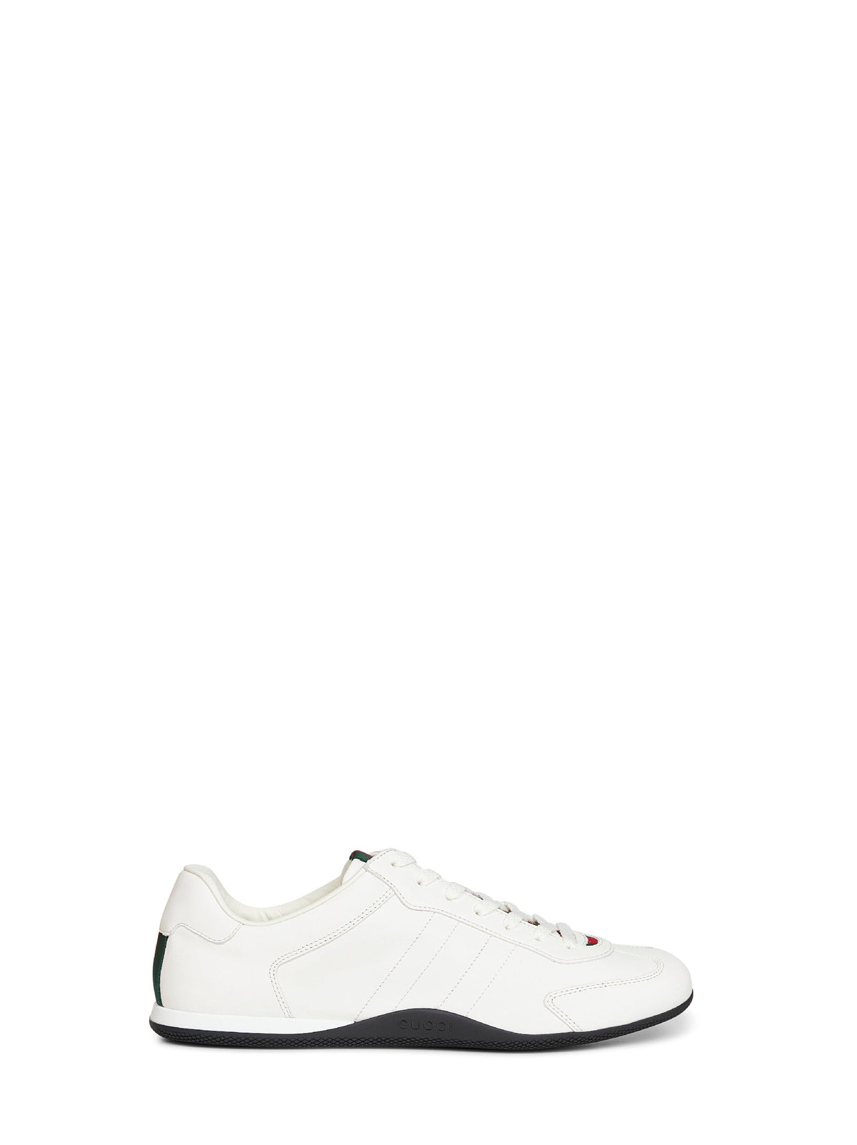 Gucci Men White Smooth Leather Gucci Shift Sneakers