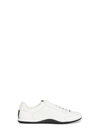 Gucci Men White Smooth Leather Gucci Shift Sneakers