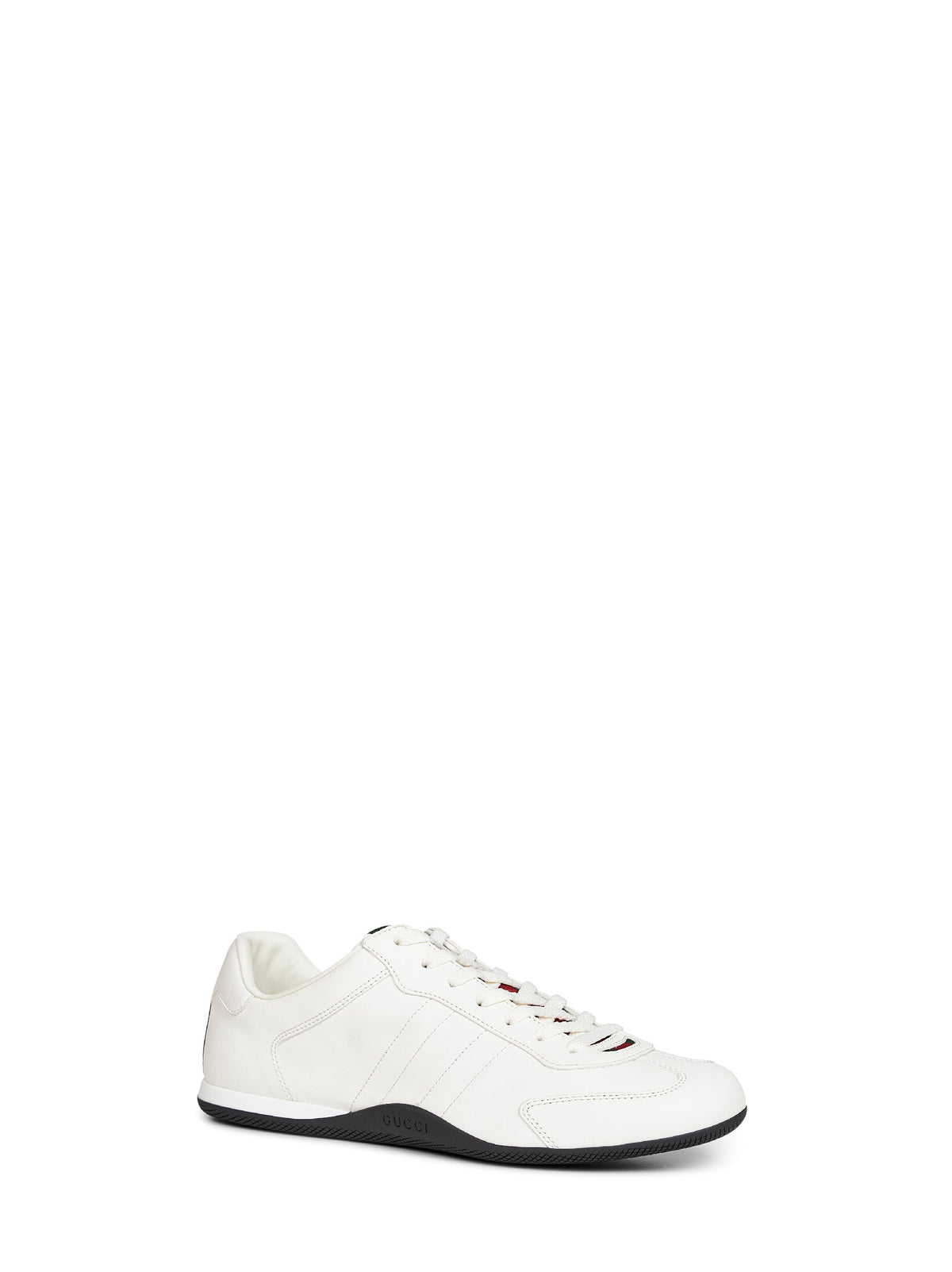 Gucci Men White Smooth Leather Gucci Shift Sneakers