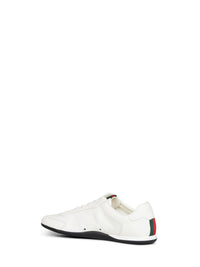 Gucci Men White Smooth Leather Gucci Shift Sneakers