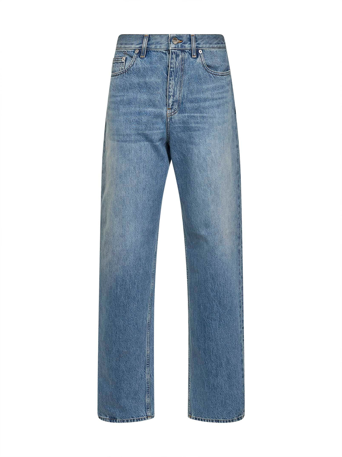 Gucci Women Light Blue Cotton Denim Straight Jeans