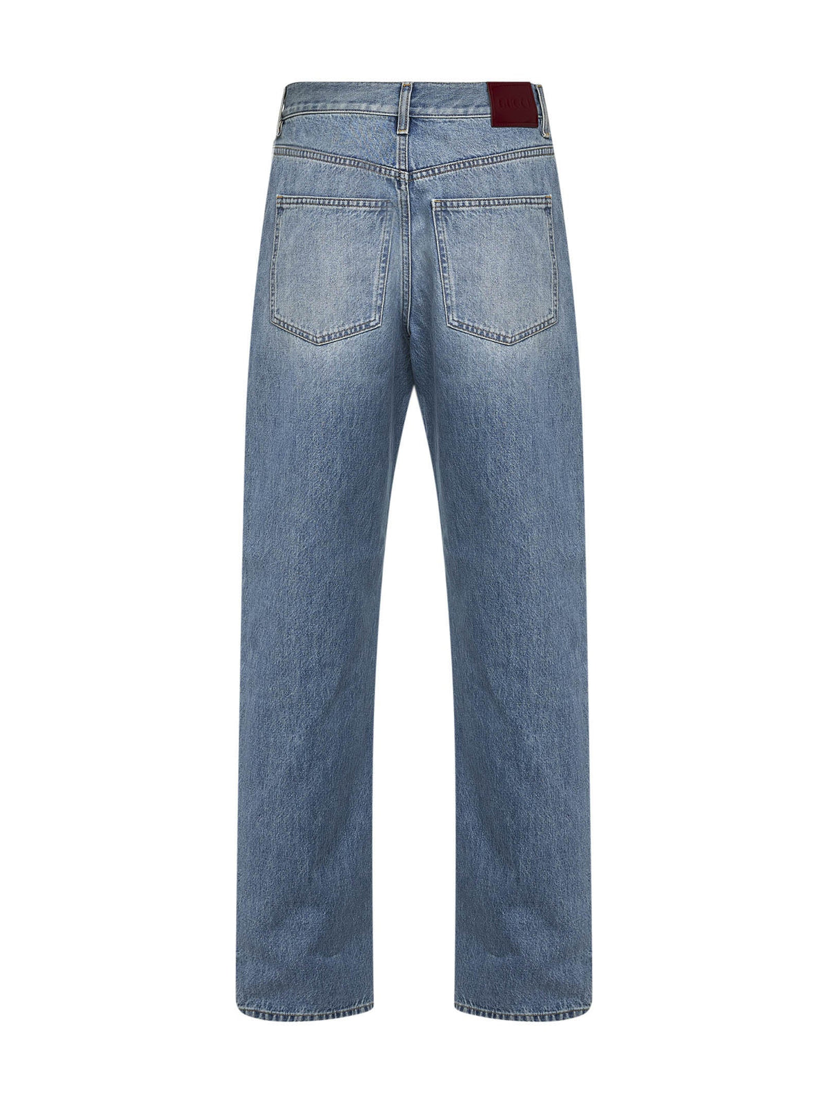 Gucci Women Light Blue Cotton Denim Straight Jeans