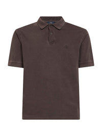 Herno Men Dark Brown Cotton Pique Logo Polo Shirt