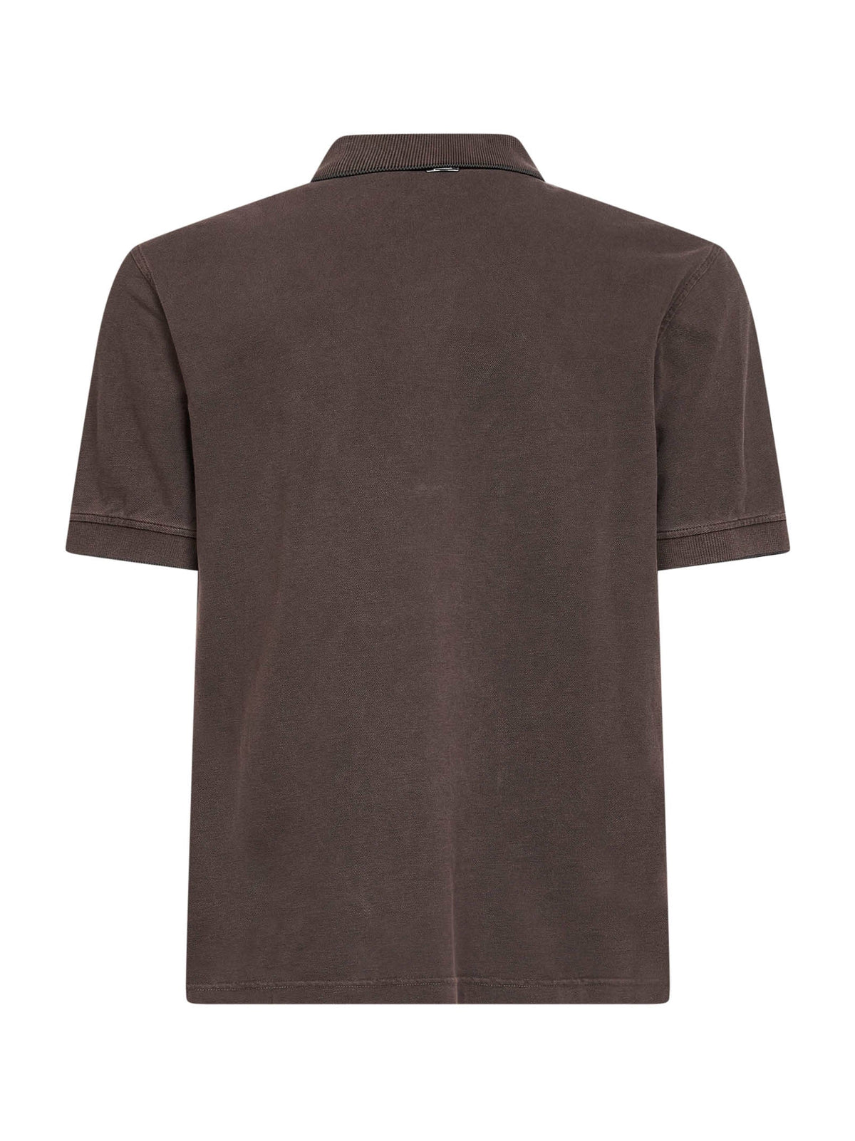 Herno Men Dark Brown Cotton Pique Logo Polo Shirt